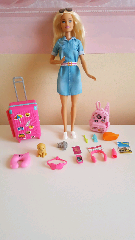 barbie travel playset